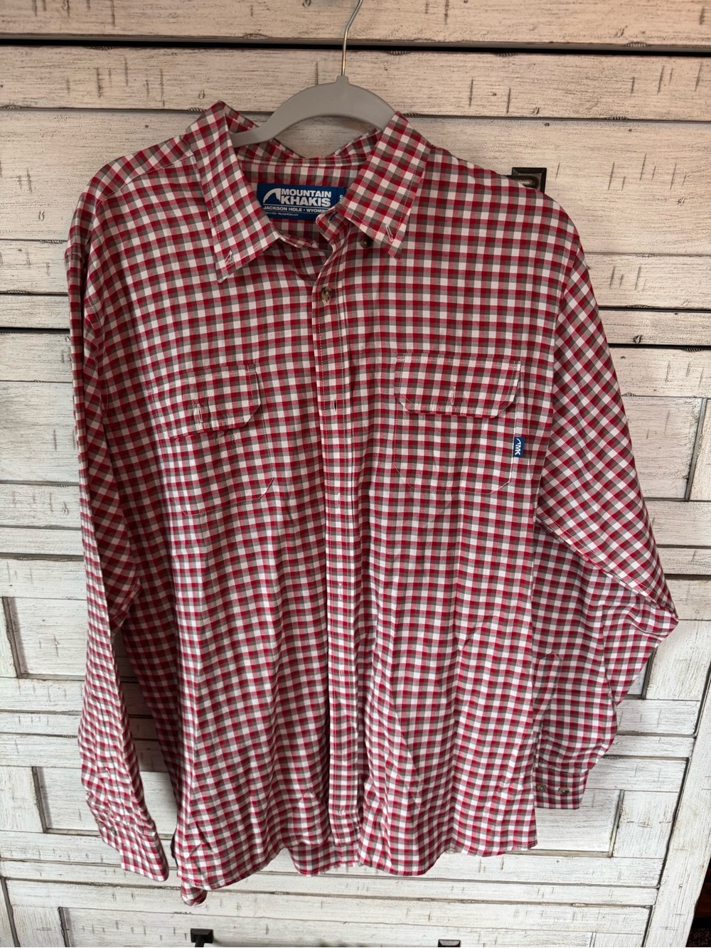 Mountain Khakis Red and White Check Long-Sleeve Button Shirt